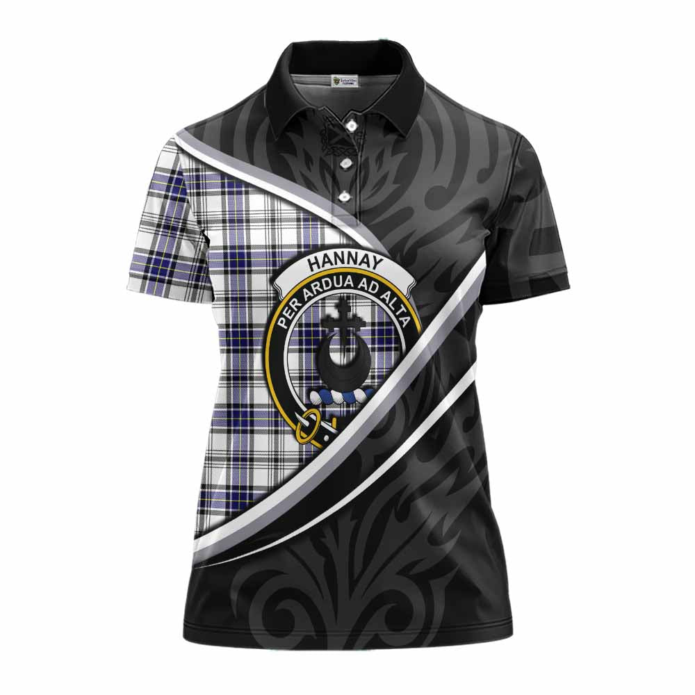 Hannay Tartan Family Crest Women's Polo Shirt Celtic Scottish Thistle Floral - Tartan Vibes Clothing