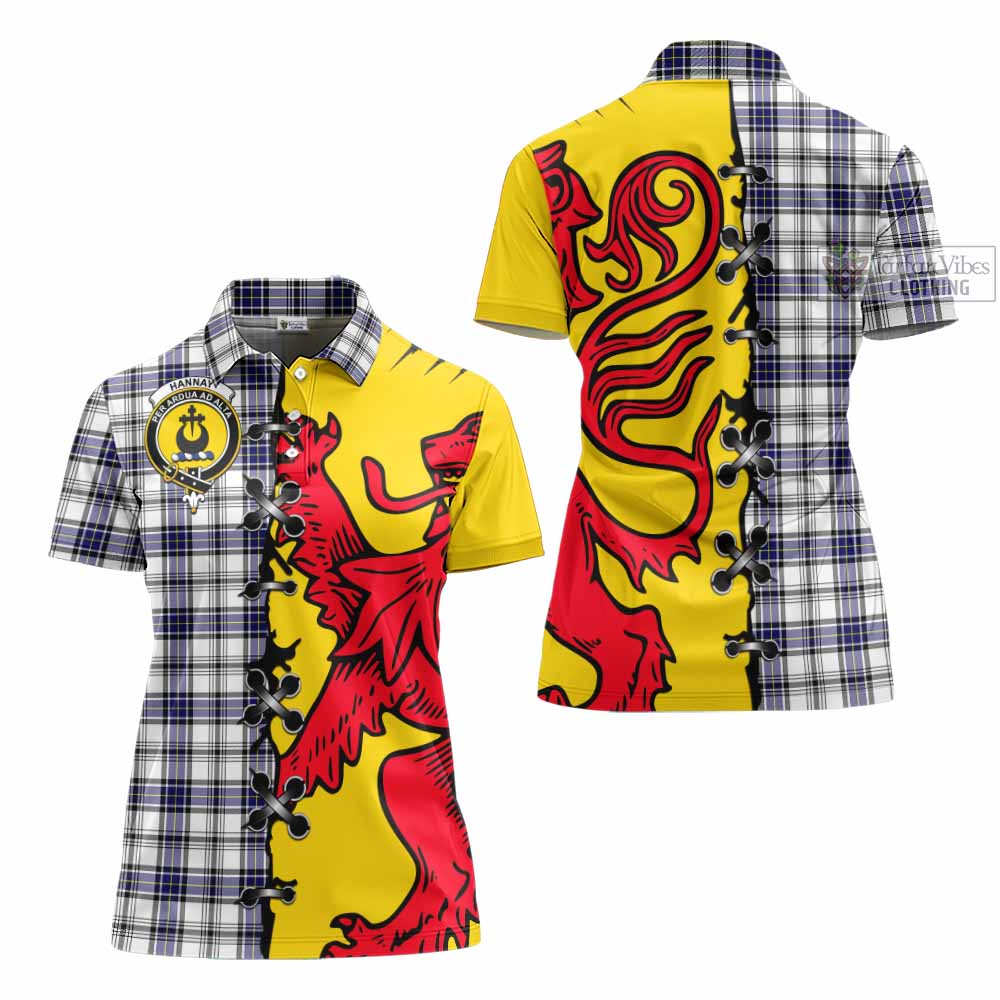Hannay Tartan Family Crest Women's Polo Shirt Lion Rampant Honor - Tartan Vibes Clothing