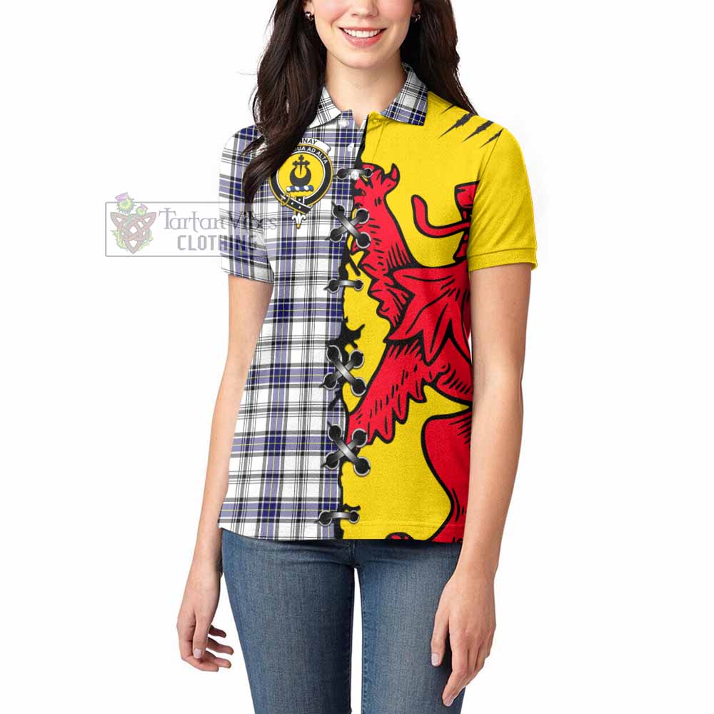 Hannay Tartan Family Crest Women's Polo Shirt Lion Rampant Honor - Tartan Vibes Clothing