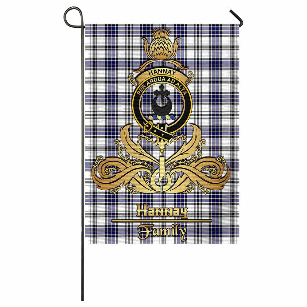 Hannay Tartan Garden Flag with Highland Thistle Cherish Family Crest Style - Tartan Vibes Clothing