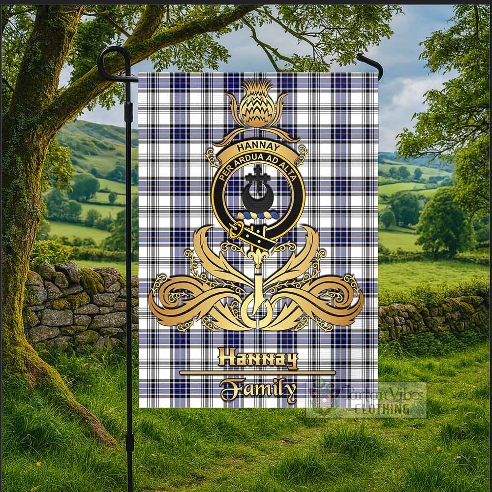 Hannay Tartan Garden Flag with Highland Thistle Cherish Family Crest Style - Tartan Vibes Clothing