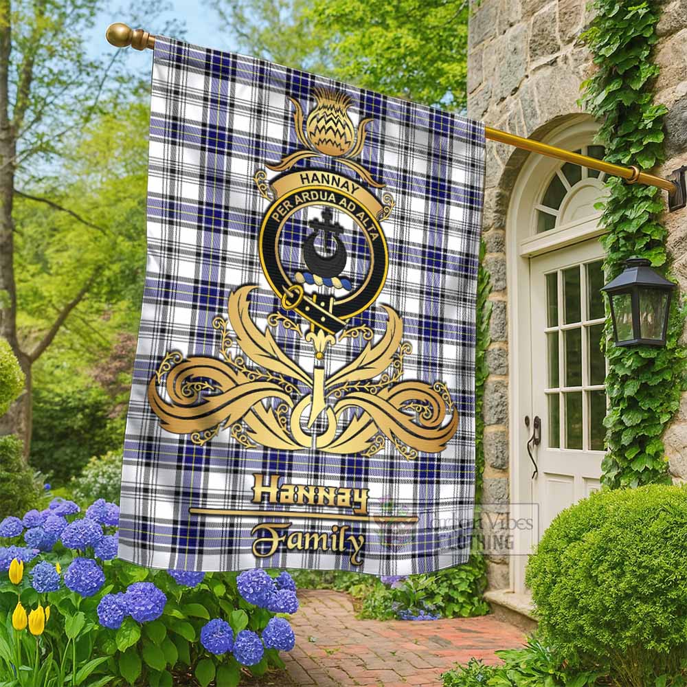 Hannay Tartan Garden Flag with Highland Thistle Cherish Family Crest Style - Tartan Vibes Clothing