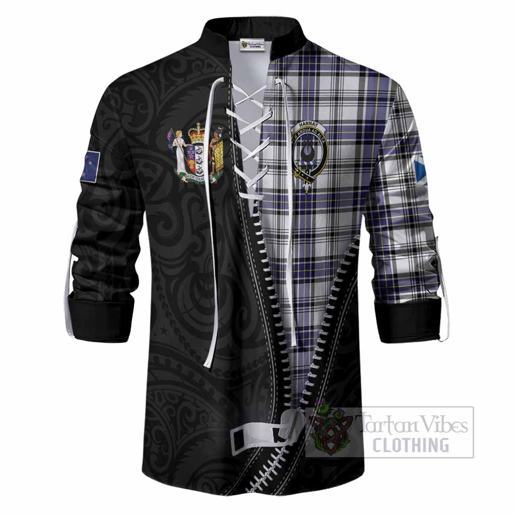 Hannay Tartan Ghillie Shirt New Zealand Pattern Unique Zipper Stylized