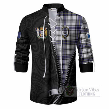 Hannay Tartan Ghillie Shirt New Zealand Pattern Unique Zipper Stylized