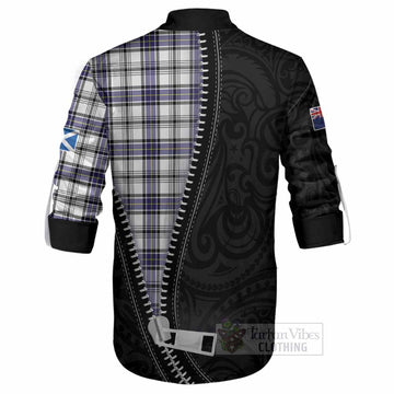 Hannay Tartan Ghillie Shirt New Zealand Pattern Unique Zipper Stylized