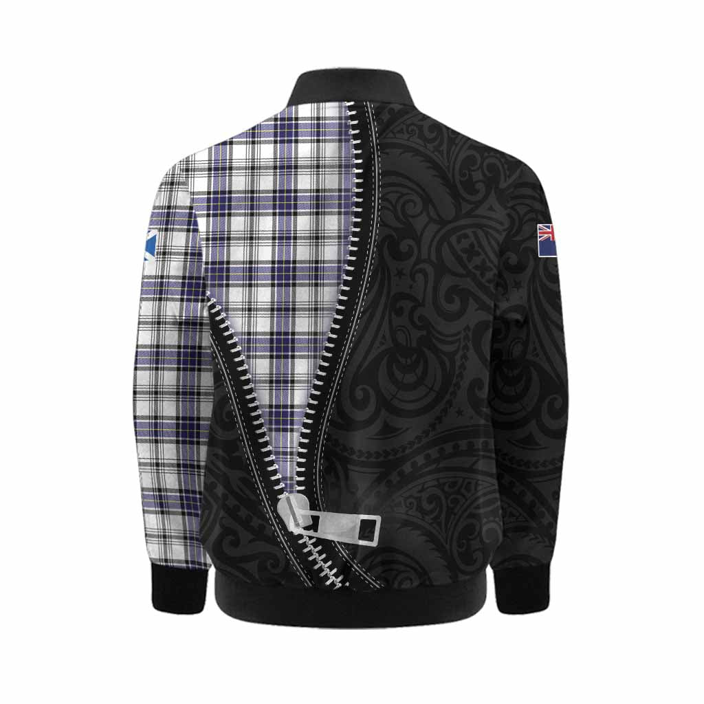 Hannay Tartan Kid Bomber Jacket New Zealand Pattern Unique Zipper Stylized