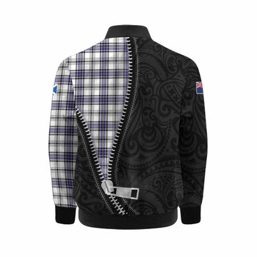 Hannay Tartan Kid Bomber Jacket New Zealand Pattern Unique Zipper Stylized