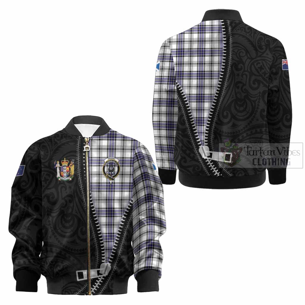 Hannay Tartan Kid Bomber Jacket New Zealand Pattern Unique Zipper Stylized
