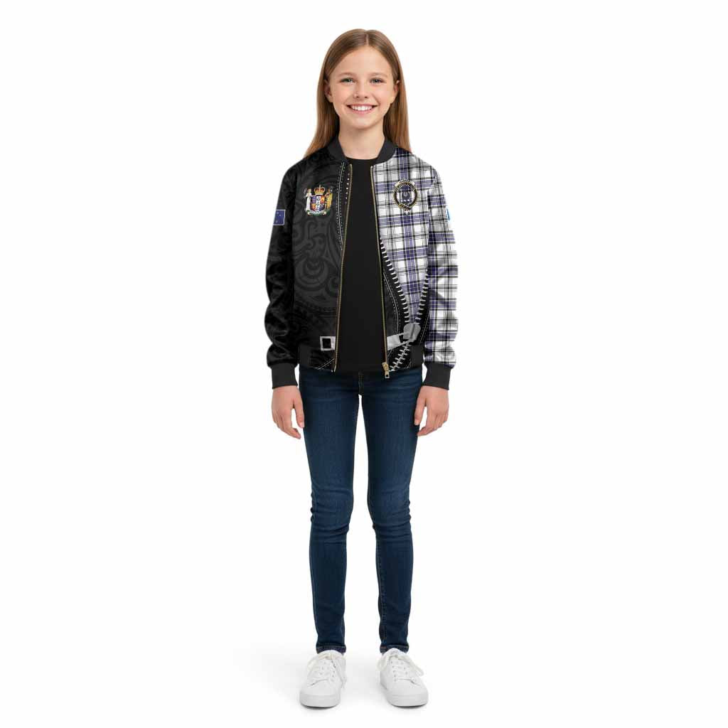 Hannay Tartan Kid Bomber Jacket New Zealand Pattern Unique Zipper Stylized