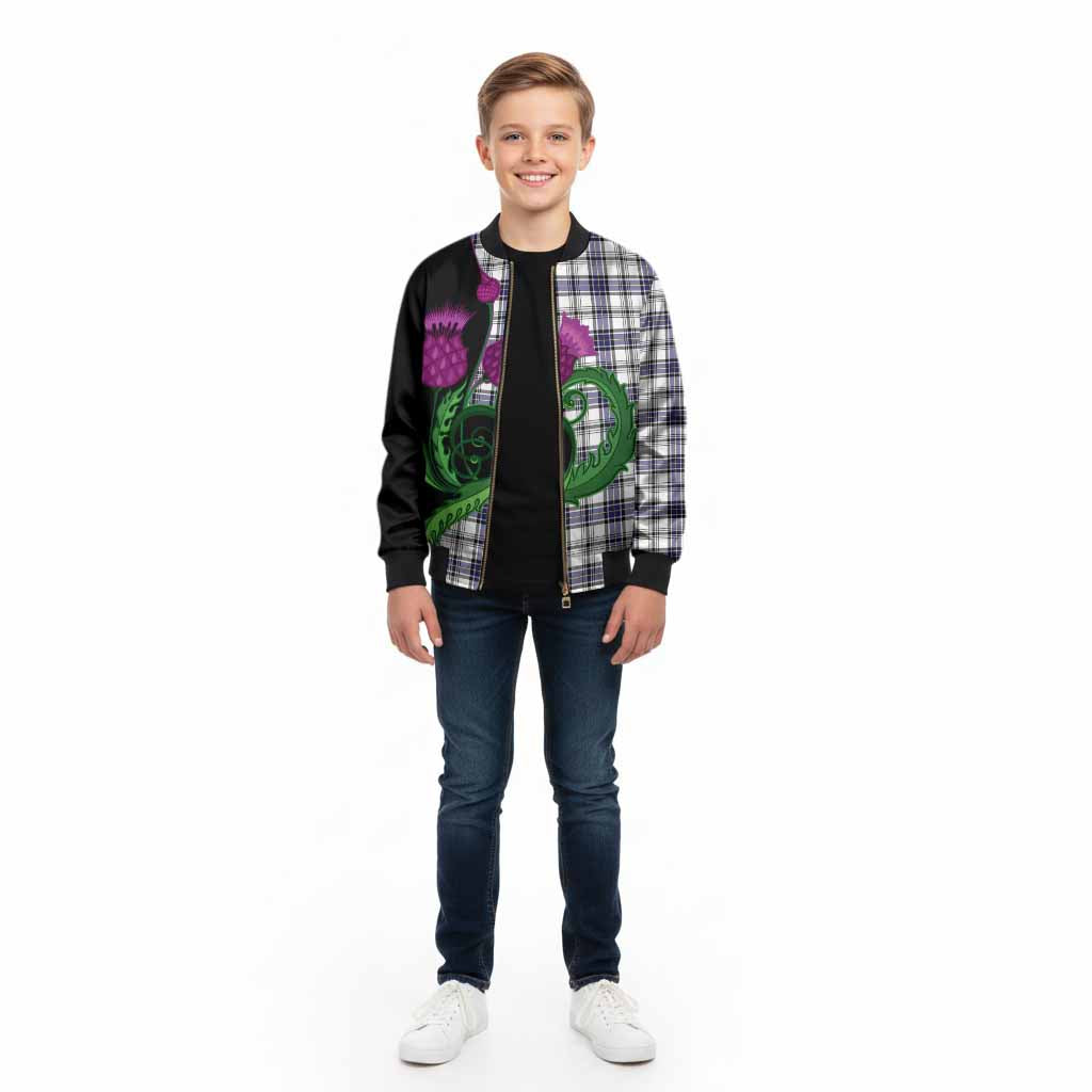 Hannay Tartan Kid Bomber Jacket Traditional Scottish Thistle
