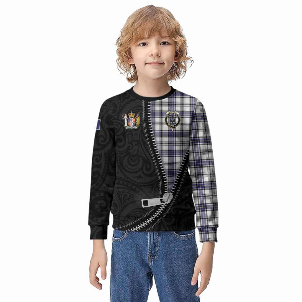 Hannay Tartan Kid Knitted Sweatshirt New Zealand Pattern Unique Zipper Stylized