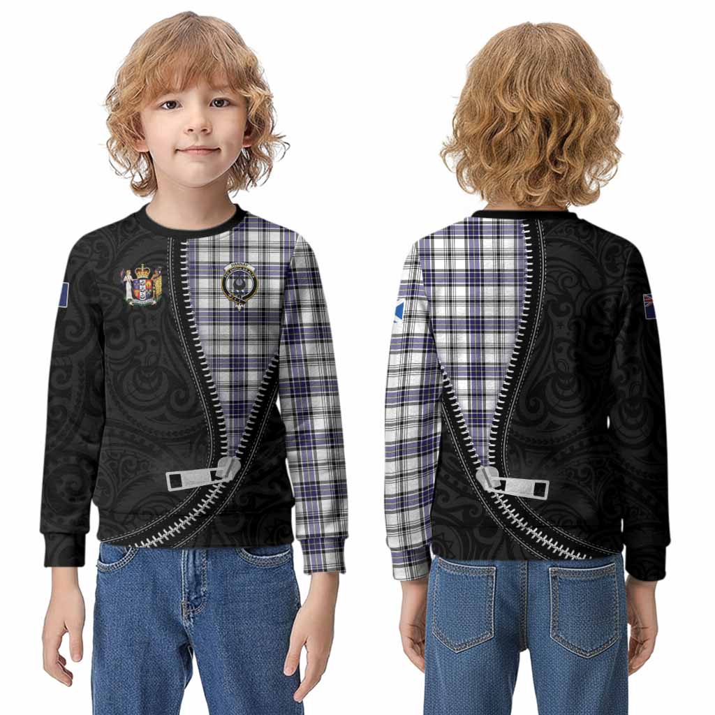 Hannay Tartan Kid Knitted Sweatshirt New Zealand Pattern Unique Zipper Stylized