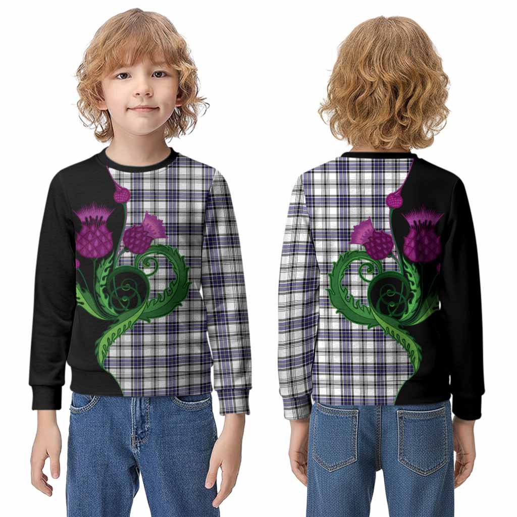 Hannay Tartan Kid Knitted Sweatshirt Traditional Scottish Thistle