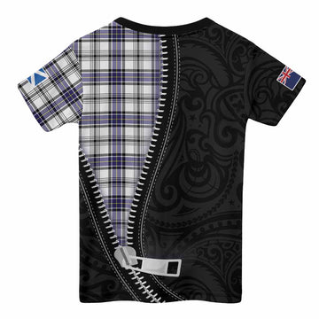 Hannay Tartan Kid T-shirt New Zealand Pattern Unique Zipper Stylized