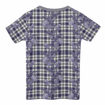 Hannay Tartan Kid T-shirt Seamless Scottish Thistle Flowers