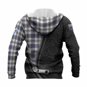 Hannay Tartan Knitted Hoodie New Zealand Pattern Unique Zipper Stylized