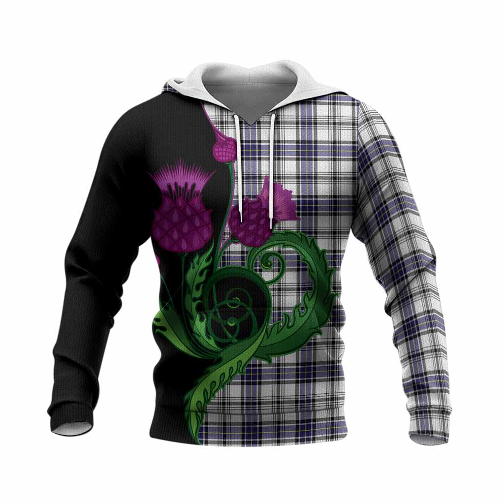 Hannay Tartan Knitted Hoodie Traditional Scottish Thistle