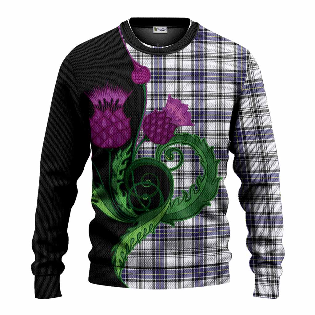 Hannay Tartan Knitted Sweater Traditional Scottish Thistle