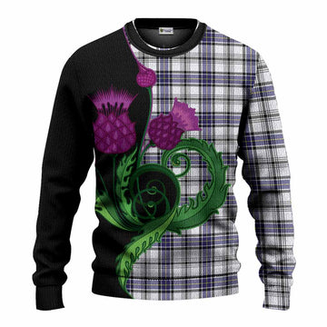 Hannay Tartan Knitted Sweater Traditional Scottish Thistle