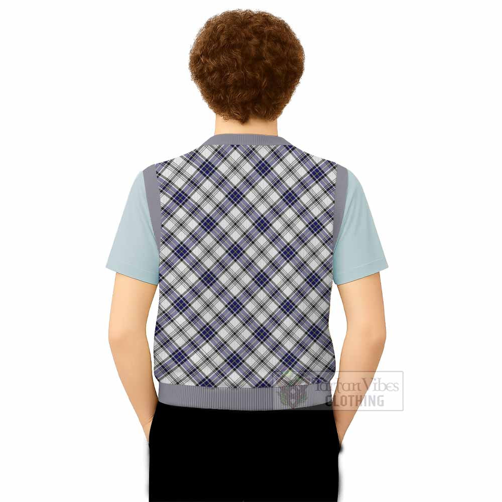 Hannay Tartan  Knitted V-Neck Vest Cross Style