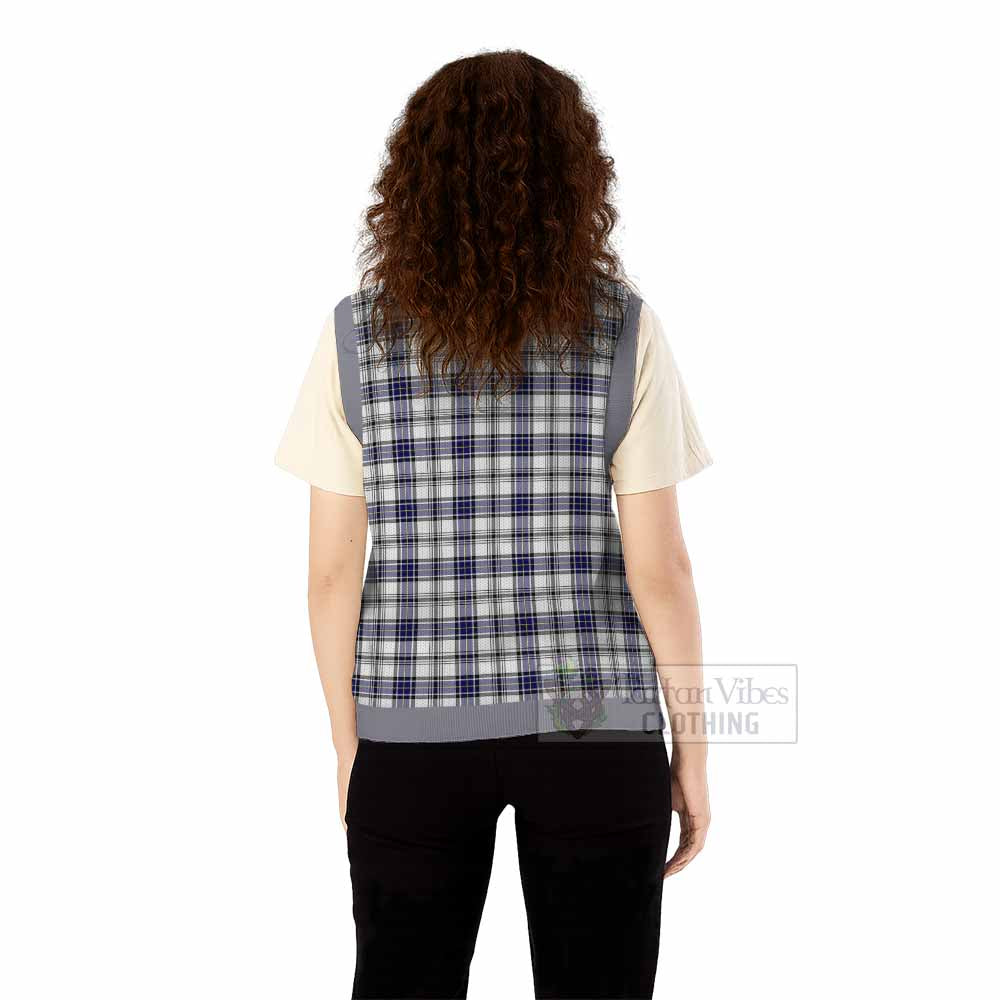 Hannay Tartan Knitted V-Neck Vest with Family Crest - Tartan Vibes Clothing