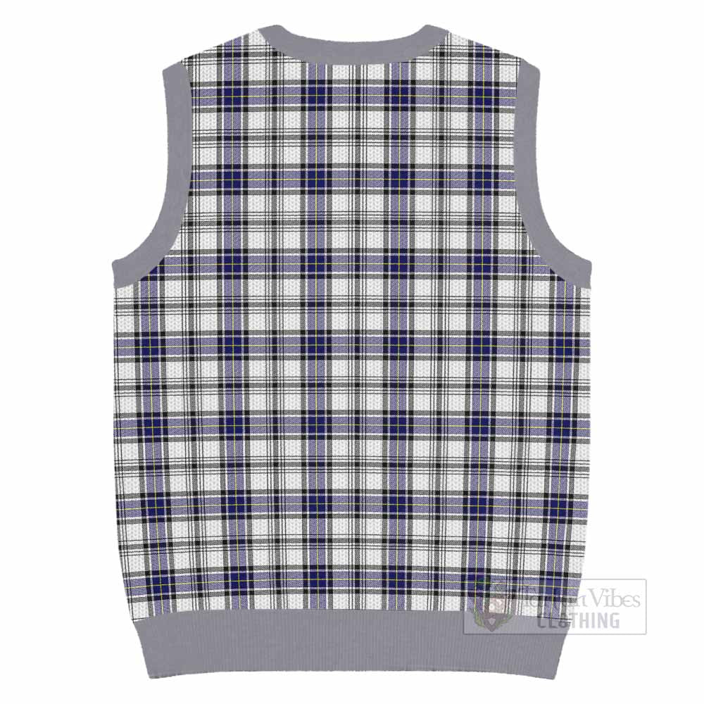 Hannay Tartan Knitted V-Neck Vest with Family Crest - Tartan Vibes Clothing