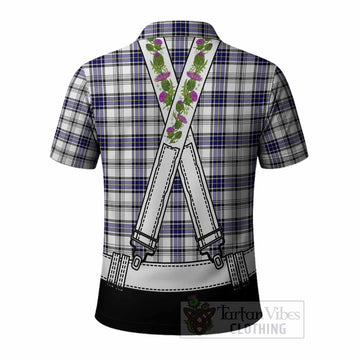 Hannay Tartan Lederhosen Costume Polo Shirt Scotland Thistle Floral