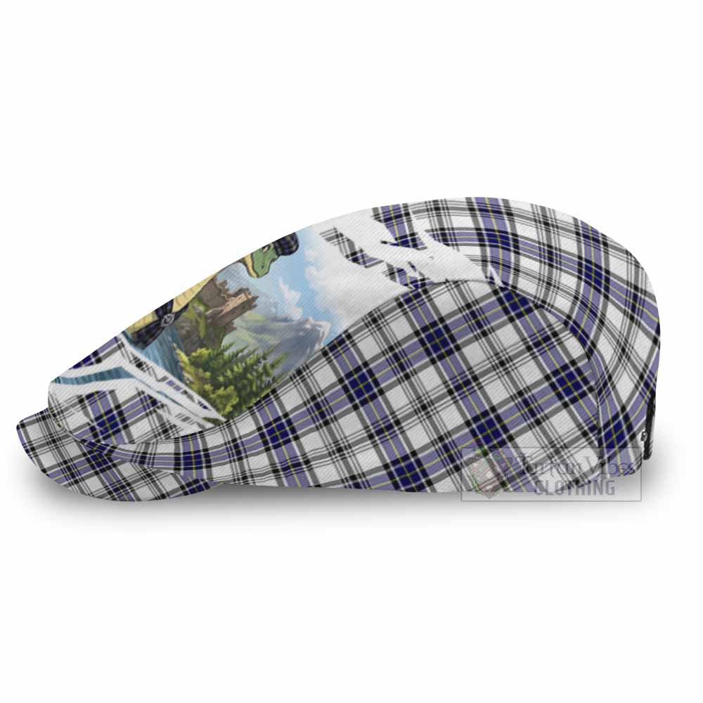Hannay Tartan Loch Ness Monster Scottish Heritage Art Flat Cap, Jeff Cap