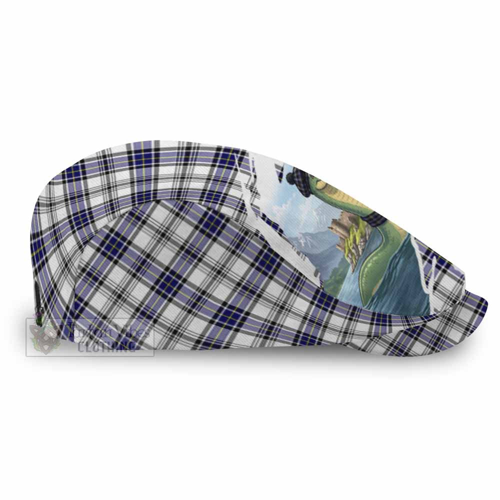 Hannay Tartan Loch Ness Monster Scottish Heritage Art Flat Cap, Jeff Cap