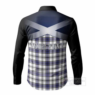 Hannay Tartan Long Sleeve Button Shirts Alba Gu Brath Unicorn Crest