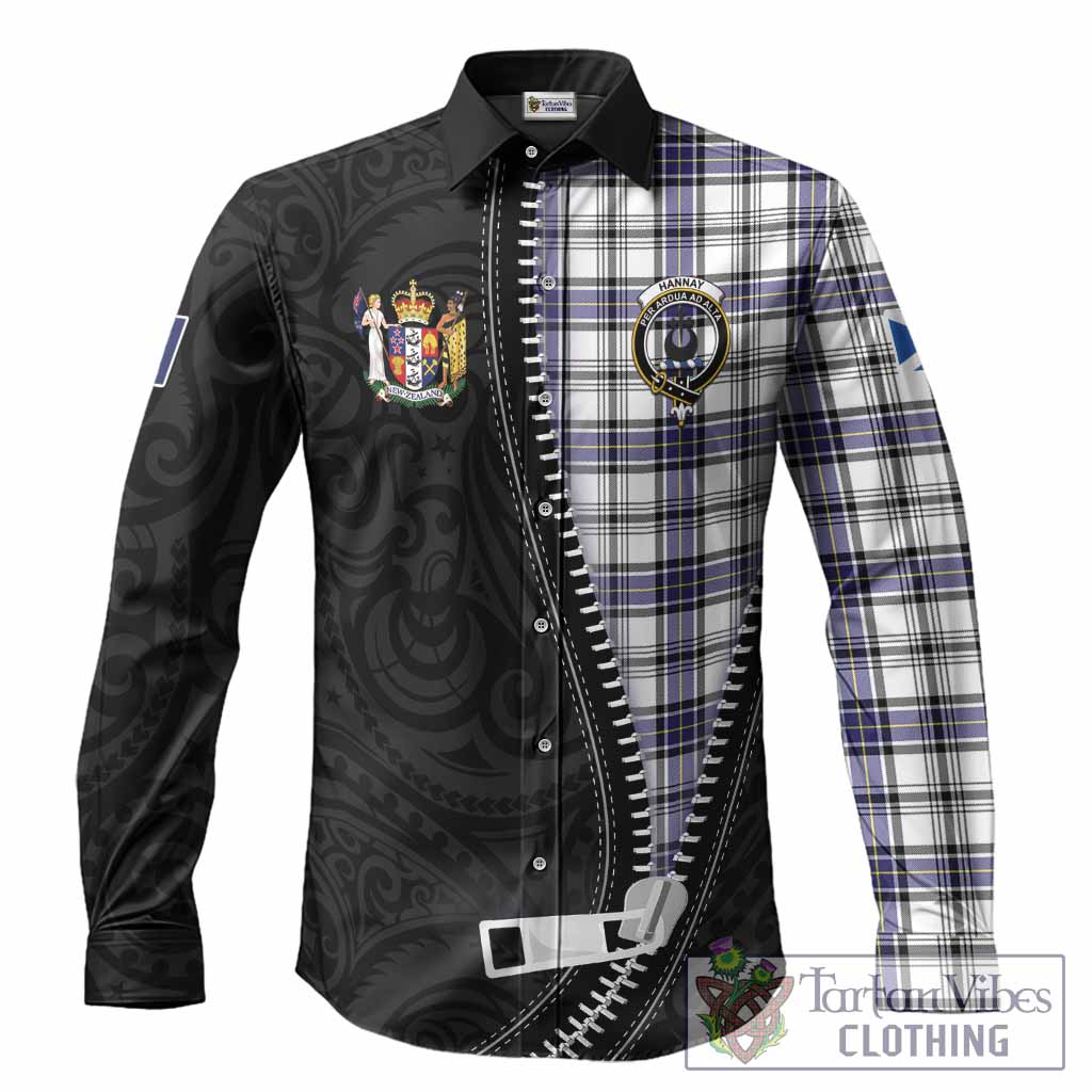 Hannay Tartan Long Sleeve Button Shirts New Zealand Pattern Unique Zipper Stylized