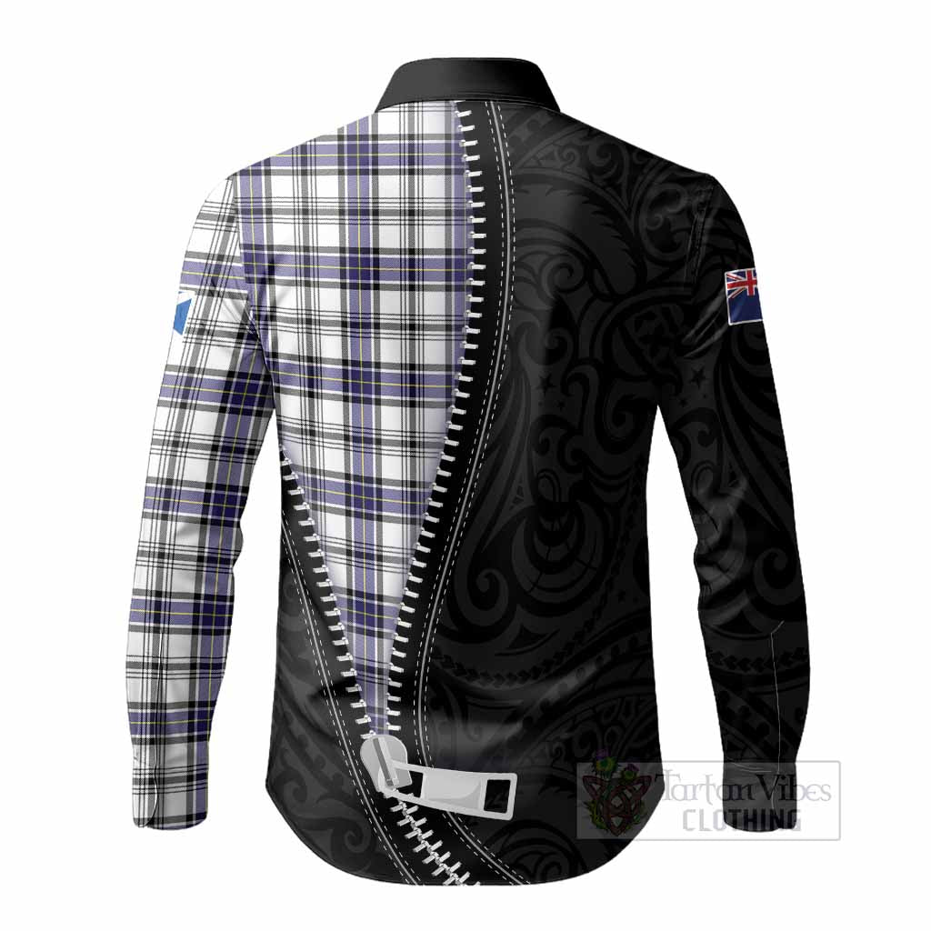 Hannay Tartan Long Sleeve Button Shirts New Zealand Pattern Unique Zipper Stylized