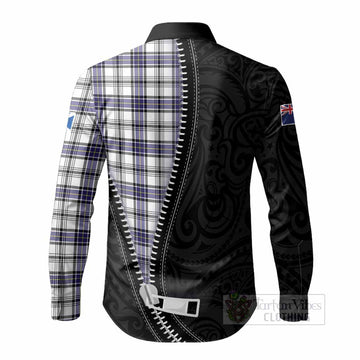Hannay Tartan Long Sleeve Button Shirts New Zealand Pattern Unique Zipper Stylized
