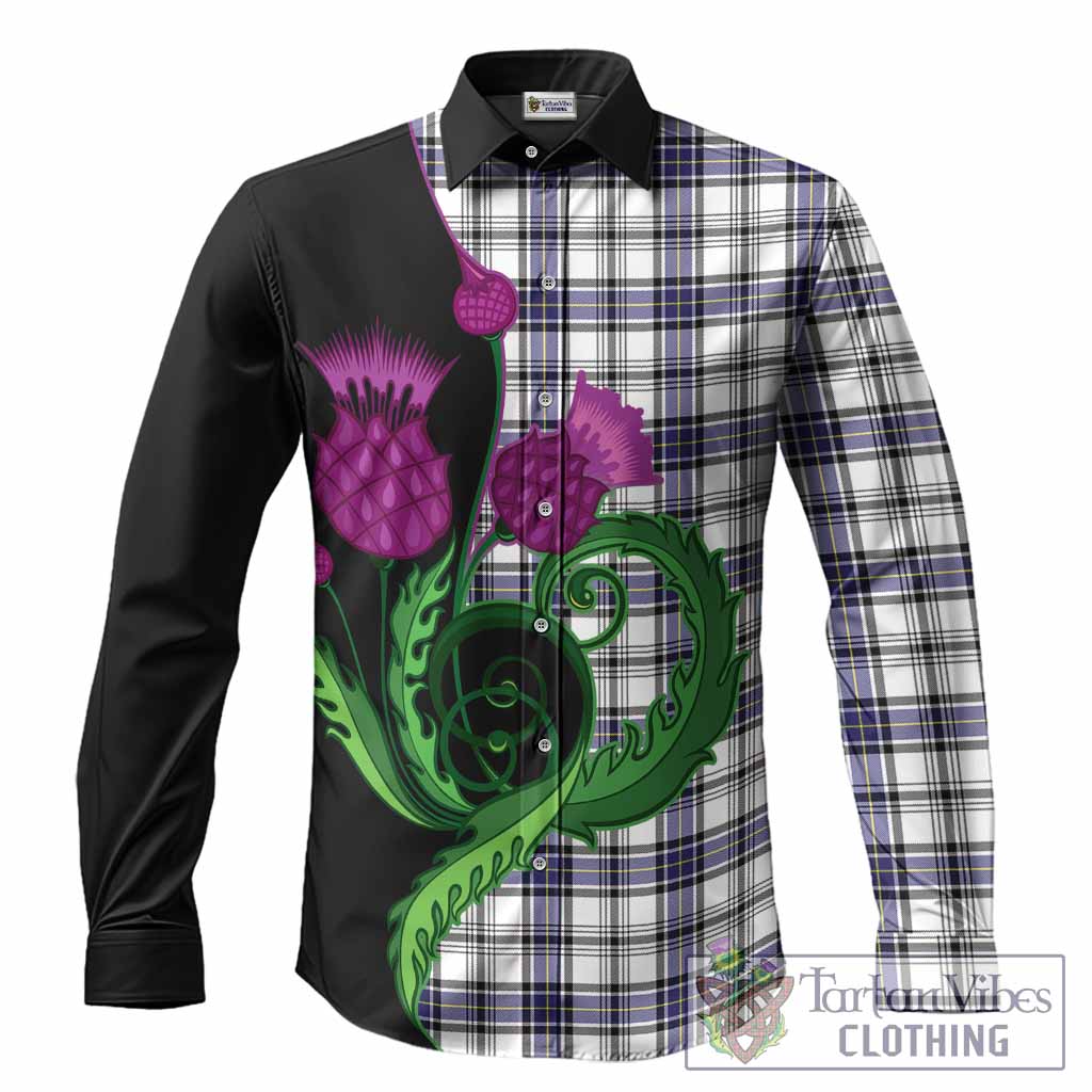 Hannay Tartan Long Sleeve Button Shirts Traditional Scottish Thistle