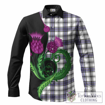 Hannay Tartan Long Sleeve Button Shirts Traditional Scottish Thistle