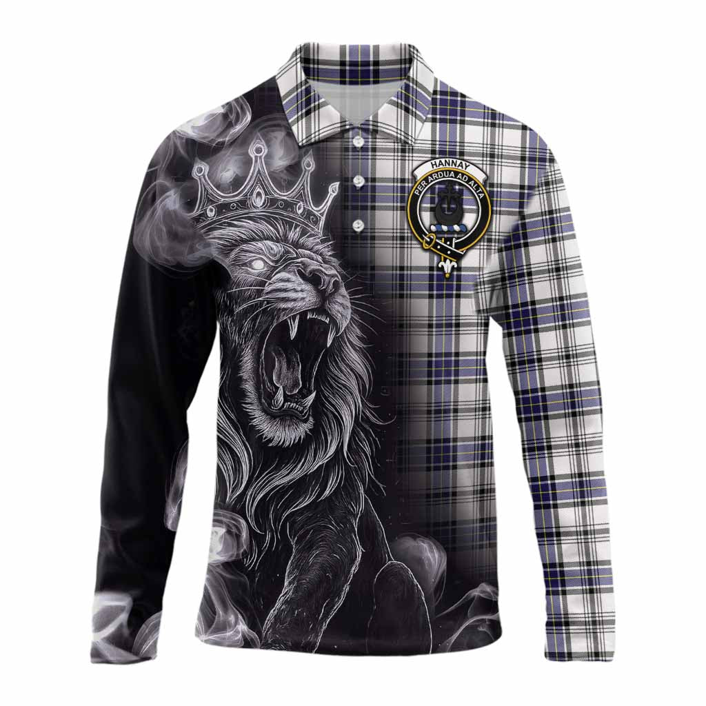 Hannay Tartan Long Sleeve Polo Shirt Roaring Lion Heritage