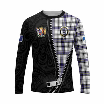 Hannay Tartan Long Sleeve T-Shirt New Zealand Pattern Unique Zipper Stylized