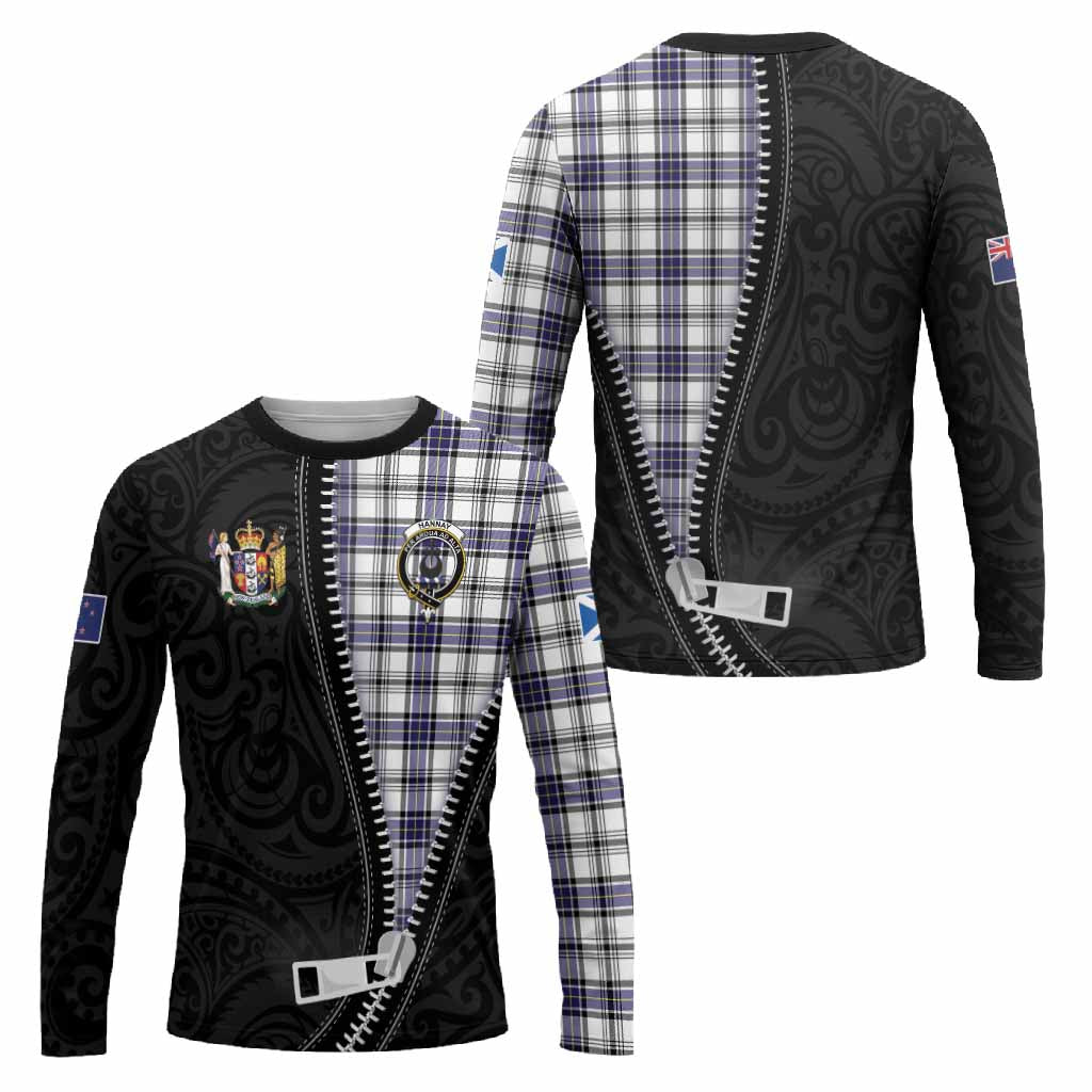 Hannay Tartan Long Sleeve T-Shirt New Zealand Pattern Unique Zipper Stylized