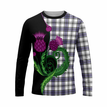 Hannay Tartan Long Sleeve T-Shirt Traditional Scottish Thistle