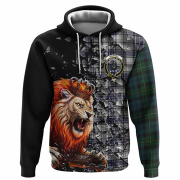 Hannay Tartan Mighty Lion Hoodie Explosion Flying Pieces