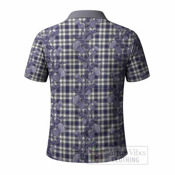 Hannay Tartan Polo Shirt Seamless Scottish Thistle Flowers