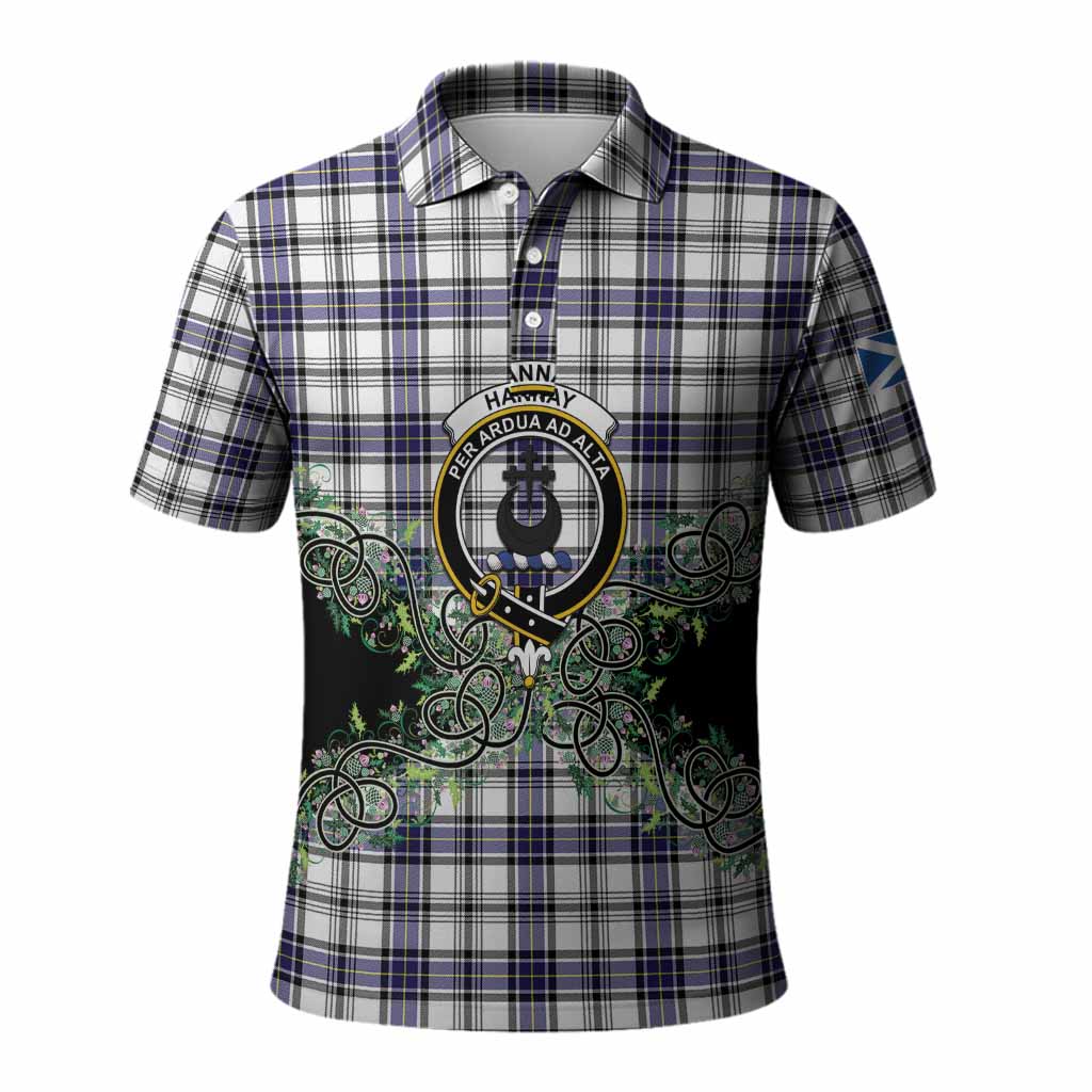 Hannay Tartan Polo Shirt Thistle Scottish Spirit