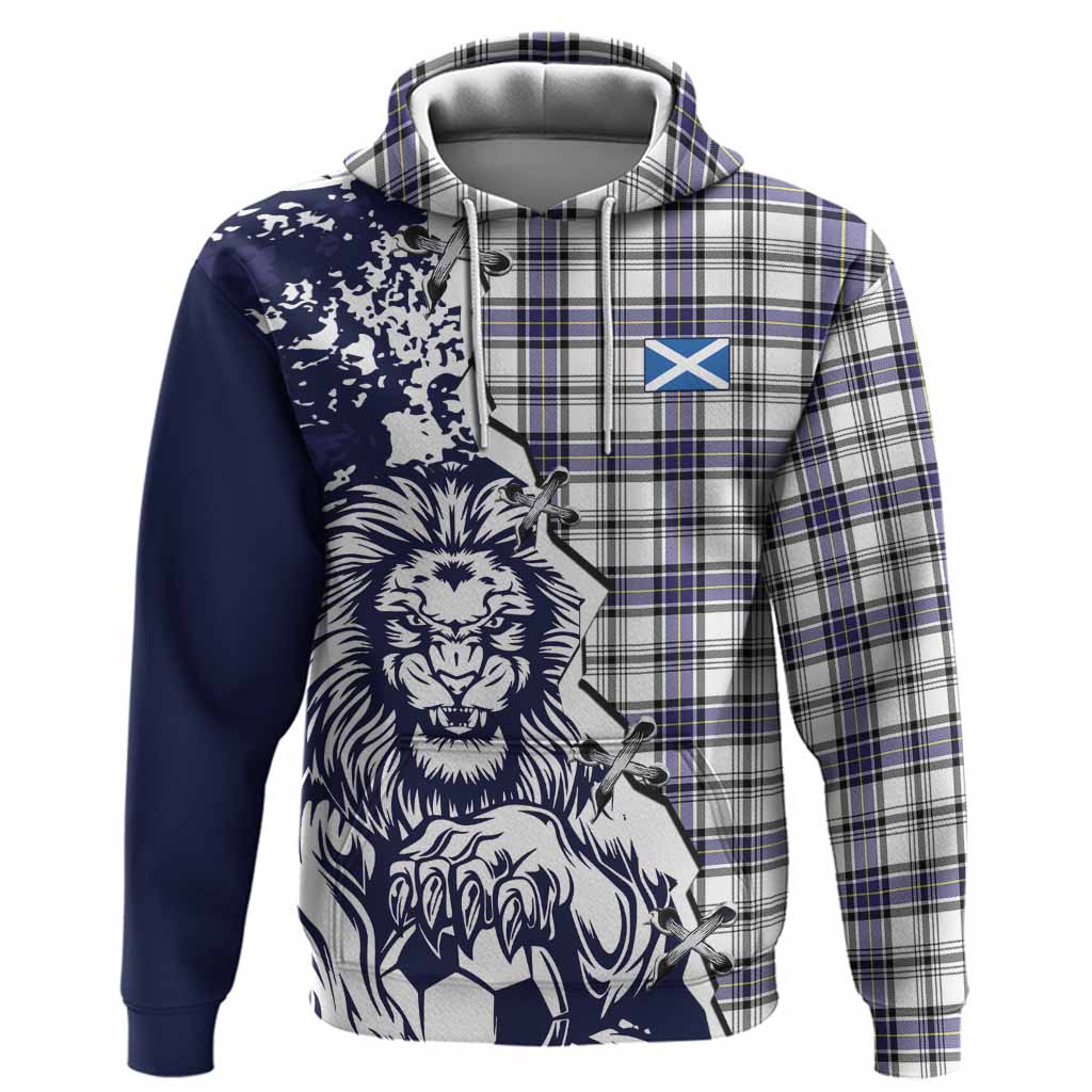 Hannay Tartan Scottish Hoodie Angry Lion With Soccer Ball Style