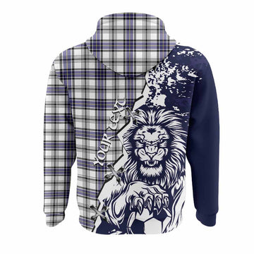 Hannay Tartan Scottish Hoodie Angry Lion With Soccer Ball Style