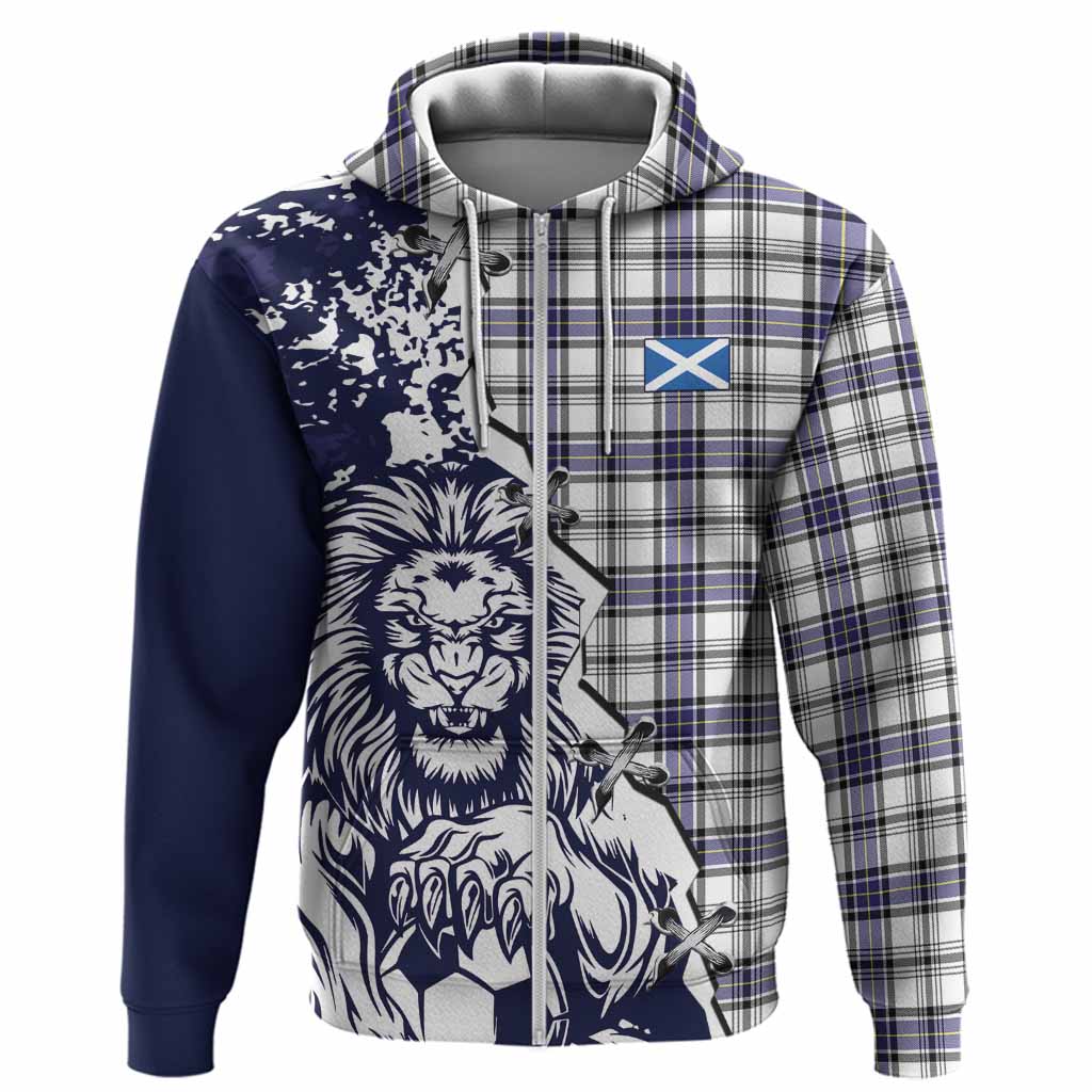 Hannay Tartan Scottish Hoodie Angry Lion With Soccer Ball Style