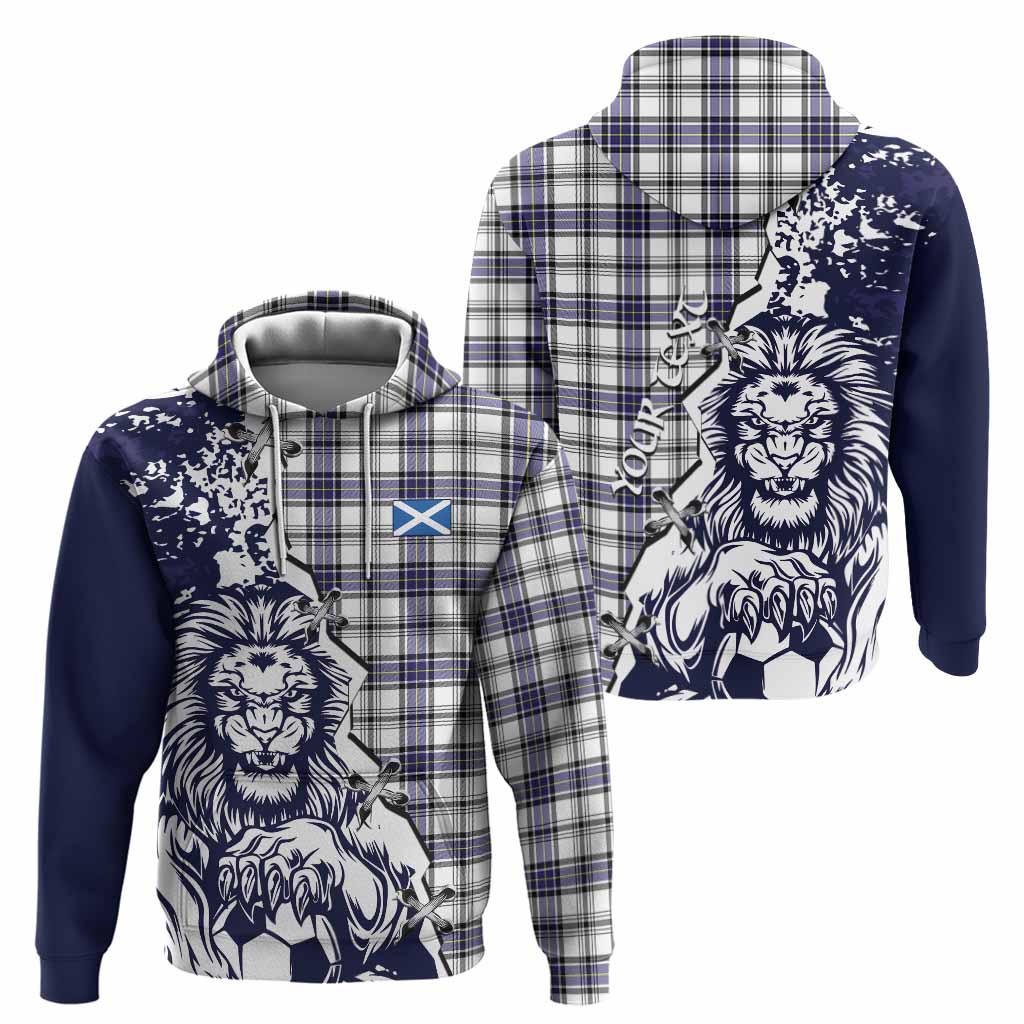Hannay Tartan Scottish Hoodie Angry Lion With Soccer Ball Style