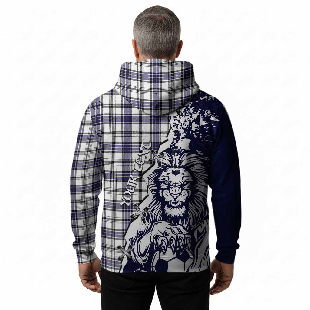 Hannay Tartan Scottish Hoodie Angry Lion With Soccer Ball Style