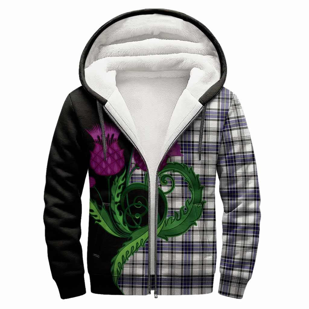 Hannay Tartan Sherpa Hoodie Traditional Scottish Thistle