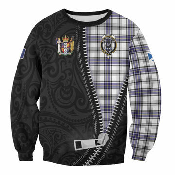Hannay Tartan Sweatshirt New Zealand Pattern Unique Zipper Stylized
