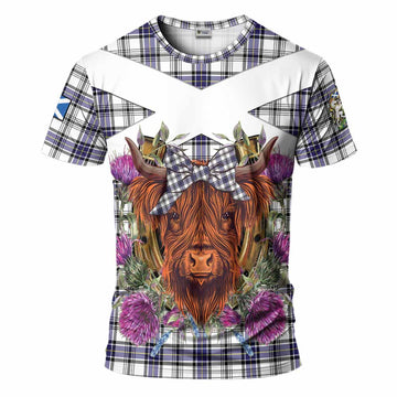 Hannay Tartan T-Shirt Scottish Thistle Heilan Coo